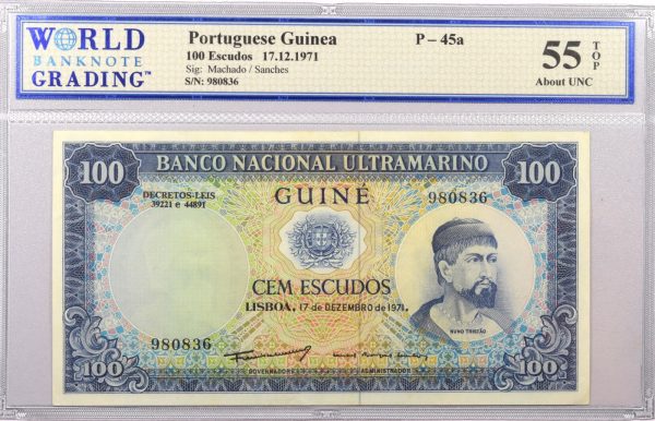 Portuguese Guinea 100 Escudos 1971 Ultramarino Bank WBG 55