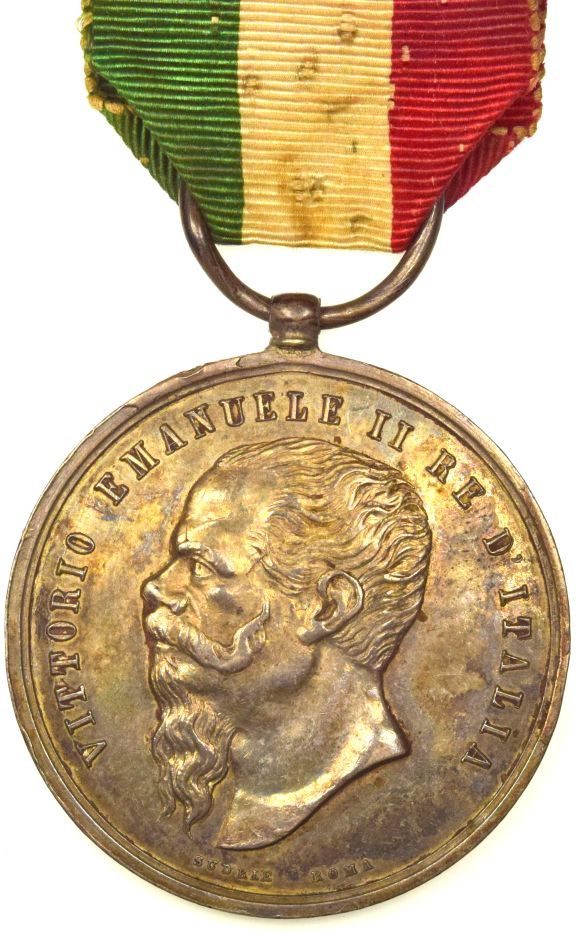 Italy Vittorio Emanuele II War For Independence Silver Commemorative Medal