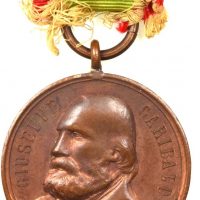 Italy Giuseppe Garibaldi 1902 Bronze Medal With Original Ribbon