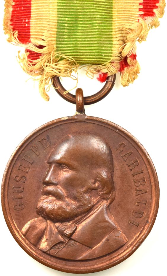 Italy Giuseppe Garibaldi 1902 Bronze Medal With Original Ribbon