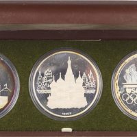 Soviet Union 1980 Silver Winter Olympic Coin Set With Case