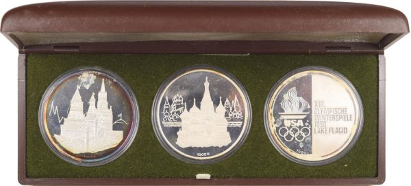 Soviet Union 1980 Silver Winter Olympic Coin Set With Case