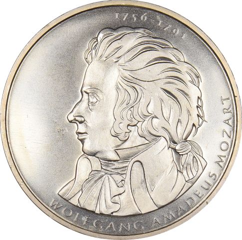 Germany Silver 10 Euro Coin Wolfgang Amadeus Mozart 2006 Proof