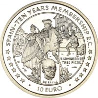 Isle Of Man De Falla and Opera 1996 10 Euro Proof Silver Crown