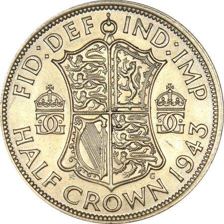 Μεγάλη Βρετανία Great Britain Half Crown 1943 Silver High Grade
