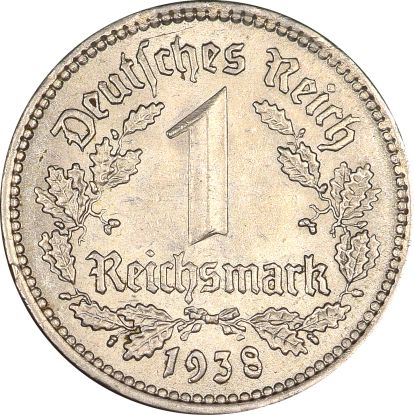 Γερμανία Germany 1 Reichsmark 1938A High Grade