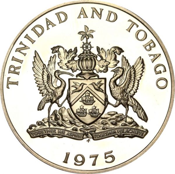 Trinidad And Tobago 1975 Silver Proof 10 Dollar 35 grams