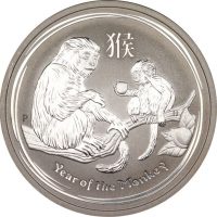 Australia Silver Lunar Series II 2016 Year of the Monkey 1/2 oz