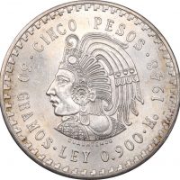 Μεξικό Mexico 5 Pesos 1948 Silver Brilliant Uncirculated