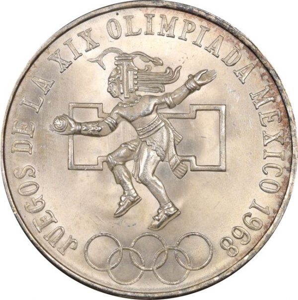 Mexico 25 Pesos 1968 Silver Olympic Games Brilliant Uncirculated
