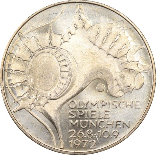 Γερμανία Germany 10 Mark 1972 Silver Brilliant Uncirculated