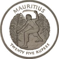 Mauritius 25 Rupees 1977 Silver Silver Jubilee if Reign