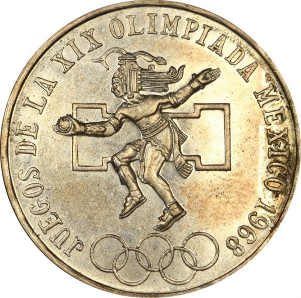 Mexico 25 Pesos 1968 Silver Olympic Games High Grade