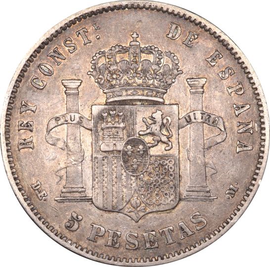Ισπανία Spain 5 Pesetas 1878 Silver Alfonso XII