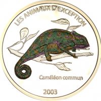 Democratic Republic Of Congo 10 Francs 2003 Cameleon Coloured