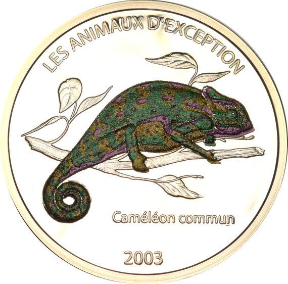 Democratic Republic Of Congo 10 Francs 2003 Cameleon Coloured
