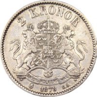 Σουηδία Sweden 2 Kronor 1878 Silver Oscar II