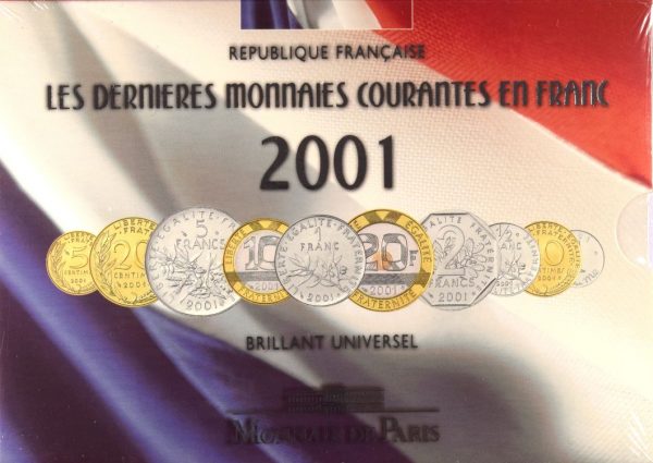 France 2000 Official Complete Year Set Of Circulation Coins