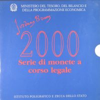 Italy 2000 Official Complete Year Set Of Circulation Coins