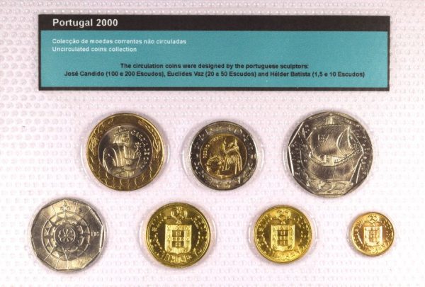 Portugal 2000 Official Complete Year Set Of Circulation Coins