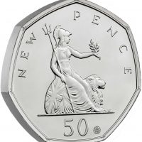 British Royal Mint 50 Years 2019 50 Pence Brilliant Uncirculated