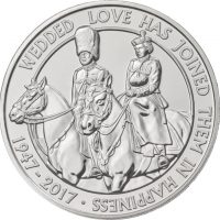 British Royal Mint The Platinum Wedding Anniversary 2017 £5 Brilliant Uncirculated