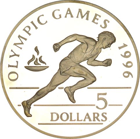 Niue Silver 5 Dollars 1992 Olympic Games 1996