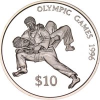 Fiji Silver 10 Dollars 1993 Olympic Games 1996