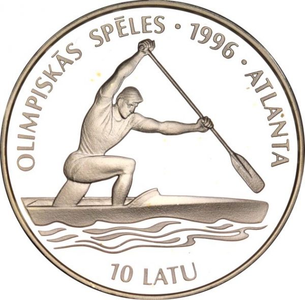 Latvia Silver 10 Latu 1994 Olympic Games 1996