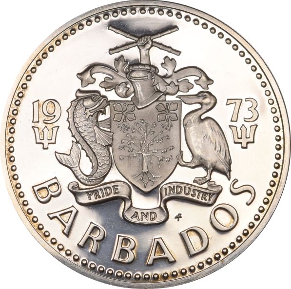 Barbados 5 Dollars 1973 Silver Proof