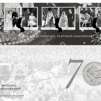 British Royal Mint Royal Wedding Platinum Anniversary £5 Brilliant Uncirculated Coin Cover