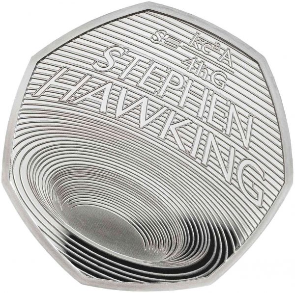 British Royal Mint Stephen Hawking 2019 50 Pence Brilliant Uncirculated