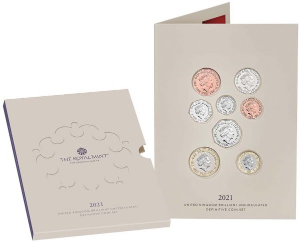 British Royal Mint 2021 Brillliant Uncirculated Set With 5 Pounds