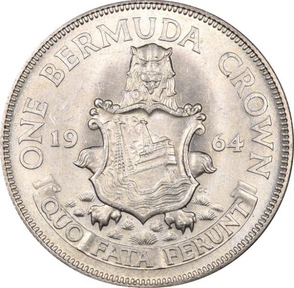 Βερμούδες Bermuda 1 Crown Silver 1964 Uncirculated