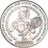 Niue 50 Dollars 1988 Olympic Games Seoul Steffi Graf