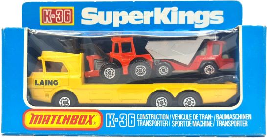 Αυτοκινητάκι Diecast Matchbox Super Kings K36 Construction Transporter