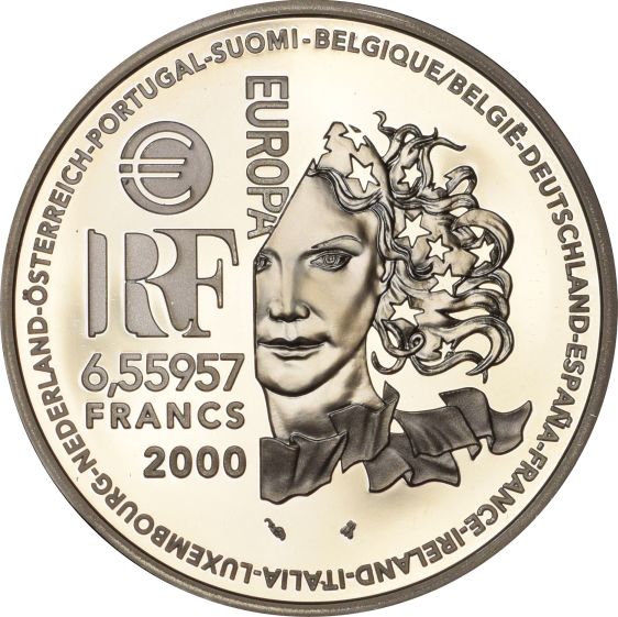 Γαλλία France Europa Silver Coin 2000 Art Nouveau