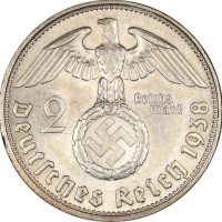 Γερμανία Germany 2 Marks Silver 1938 Almost Uncirculated