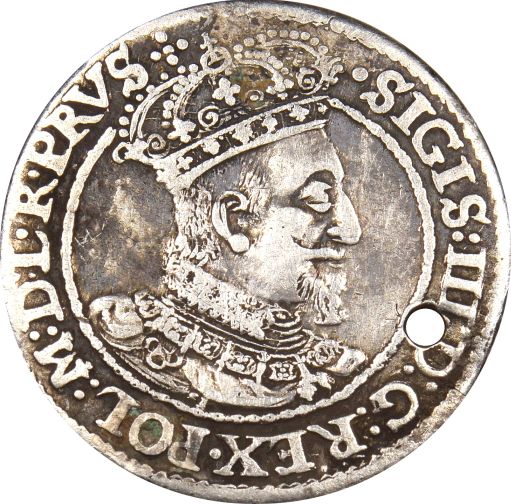 Poland Danzig Ort 1/4 Thaler 1618 Silver With Hole
