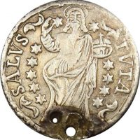 Croatia Ragusa 1 Perpero 1733 Silver With Hole