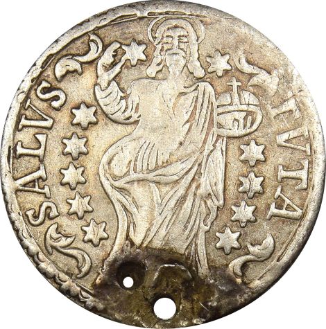 Croatia Ragusa 1 Perpero 1733 Silver With Hole