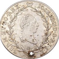 Austria 20 Kreuzer 1787 Silver With Hole