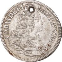Austria 6 Kreuzer 1733 Silver With Hole