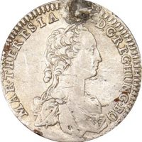 Austria 6 Kreuzer 1745 Silver With Hole