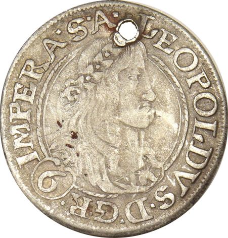 Bohemia 6 Kreuzer 1665 Silver With Hole