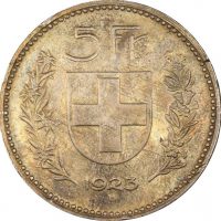 Ελβετία Switzerland 5 Francs 1923 Silver