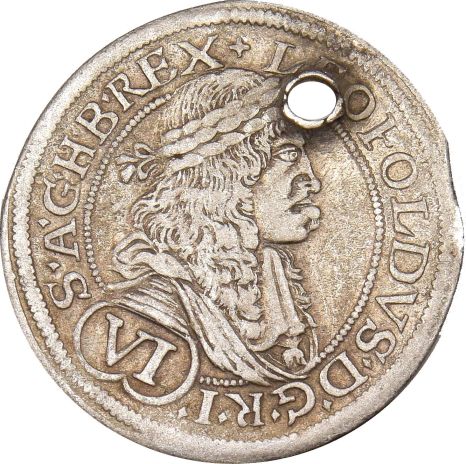 Austria 6 Kreuzer 1681 Silver With Hole