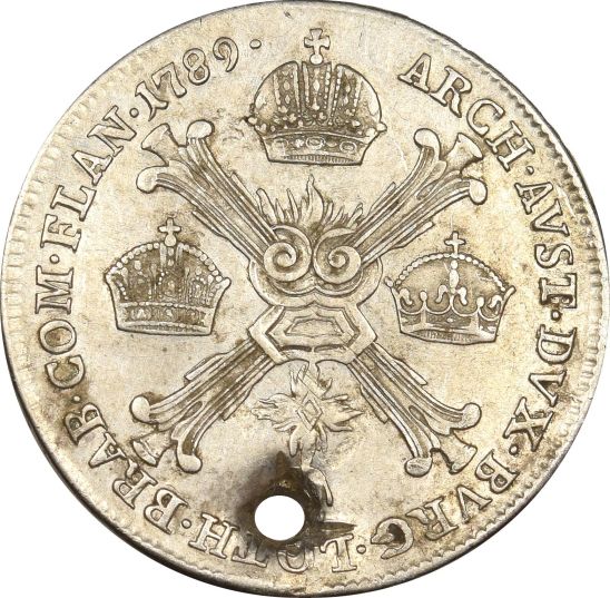 Austria 15 Kreuzer 1789 Silver With Hole