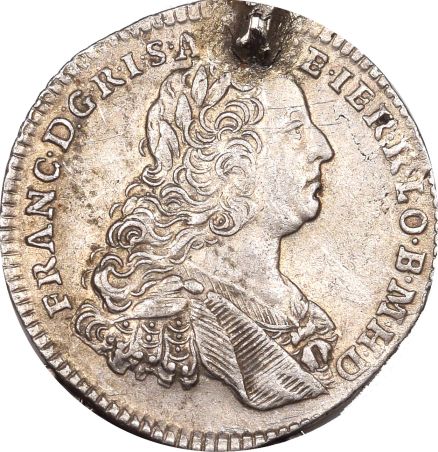 Austria 7 Kreuzer 1768 Silver With Hole