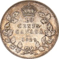 Καναδάς Canada 10 Cents 1929 Silver High Grade